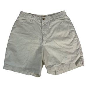 Vintage St. John's Bay Women's Flat Front Shorts 6" Inseam 8 Cream 100% Cotton